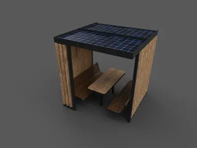Outdoor shelter Low-poly 3D model