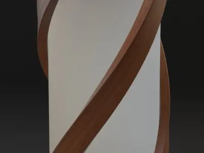 Spiral floor lamp Low-poly 3D model