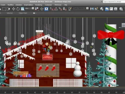Christmas Stage Exhibition Booth 3D model