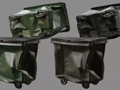 Crushed Trash Container 03 3D model