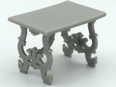 Dollhouse miniature antique Italian Table  3D print model