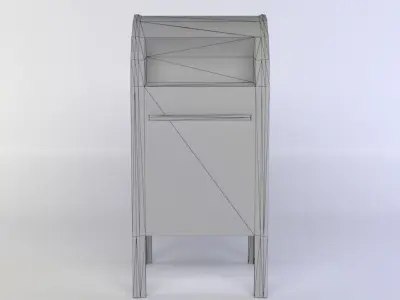 Green post box Low-poly 3D model