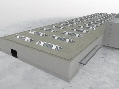 EDDF Cargo Terminal 1 Low-poly 3D model