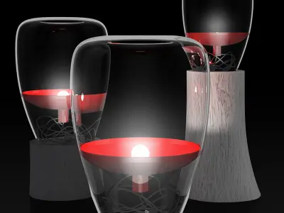 Glass Lamps Set 3D model