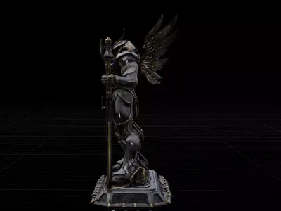 Ancient Mecha Guardian  Ornate Armor Robot for Fantasy Sci-Fi Low-poly 3D model