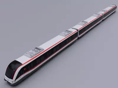 High-speed Railway Low-poly 3D model