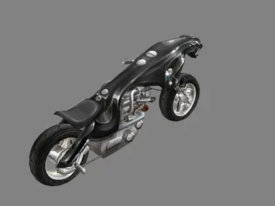 Sci-fi Panther motorcycle Low-poly 3D model