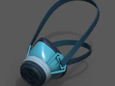 Gas mask respirator sci fi futuristic technology  Low-poly 3D model
