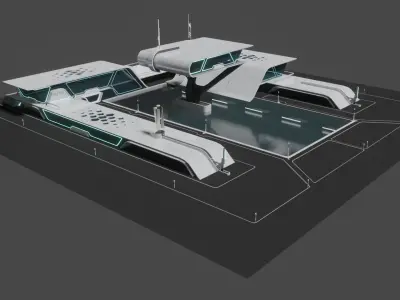 Sci-fi residence villa 3D model