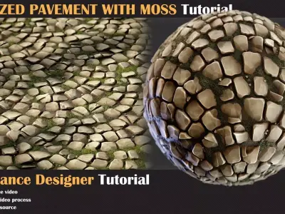 STYLIZED PAVEMENT WITH MOSS Tutorial - VOL 05   3D model