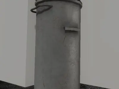 Simple bin Low-poly 3D model