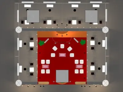 Exhibition booth 20x20 Octanorm system 3D model