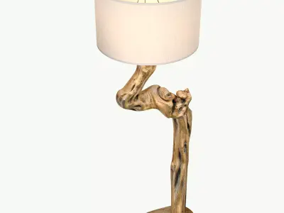 Rustic Floor lamp made natural driftwood branches Scandinavian 3D model