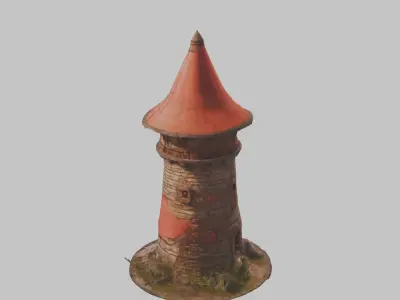 Medieval Fantasy Stylized Tower Low-poly 3D model
