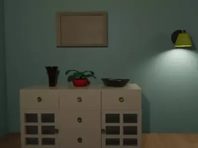 Isometric 3D Livingroom Low-Poly Low-poly 3D model