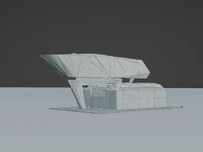 Antwerp Port House by Zaha Hadid Block Model Low-poly 3D model