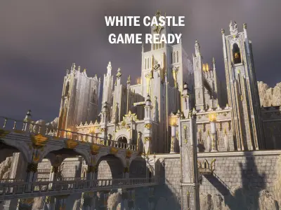 White castle Low-poly 3D model