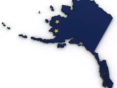 Alaska Political Map 3D model