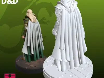 Elf Elven Ranger STL Tabletop RPG Character 3D 3D print model