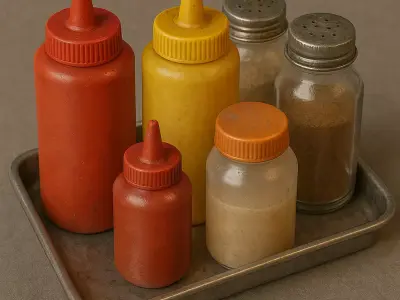 Urban Street Vendor Props Pack  PBR Game Ready Low Poly 3D Model Low-poly 3D model