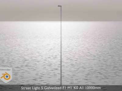 Street Light 5 Galvanized F1 M1 K0 A1 10000mm  Low-poly 3D model