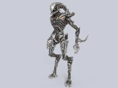 Mecha ALIEN metal alien 3D model