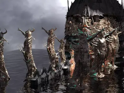 Ocean Master Tower Base City Kit bash pantheon 3D model