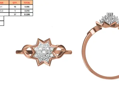 Light Weight Wedding Engagement Women Ring STL JCD Details 3D print model