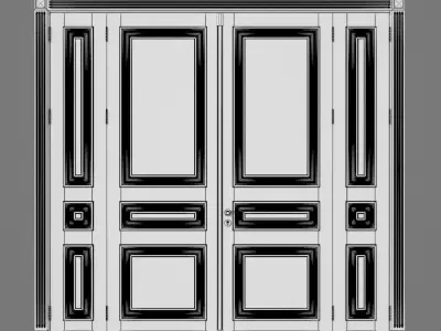 White door 3D model shop