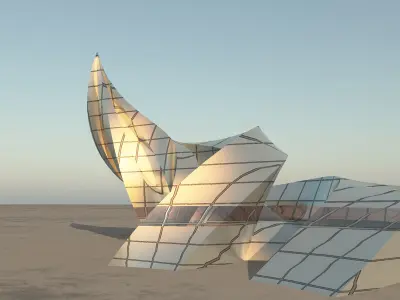 Curl Sci Fi Building 3D model