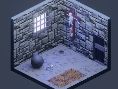 3D Dungeon room in castle 3D model