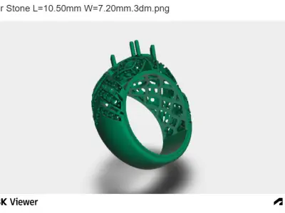 Architectural Gem Ring 3D print model
