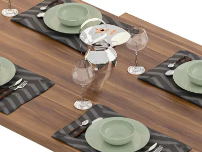 ARCUS TABLE and BENCH SET 3D model