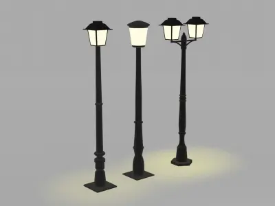 Street Lamps Low-poly 3D model