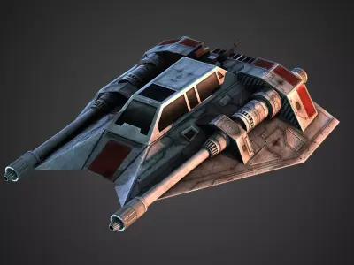 Rebel Snow Speeder Low-poly 3D model