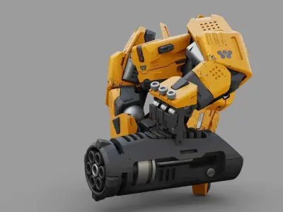 BIOMECH BOT RIGGED 3D model
