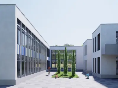 school Low-poly 3D model