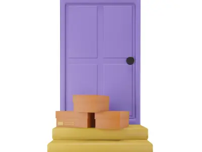 door to door delivery Low-poly 3D model