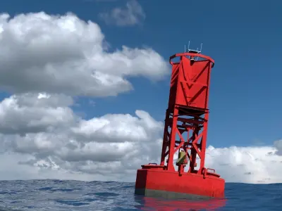 Ocean Buoy Low-poly 3D model