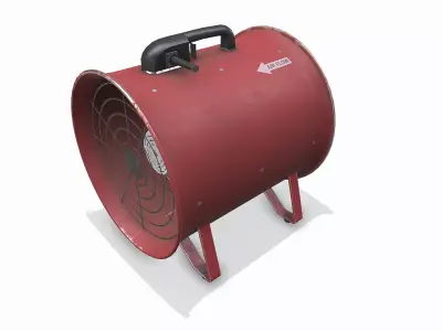 Industrial Axial Flow Fan Low-poly PBR Low-poly 3D model