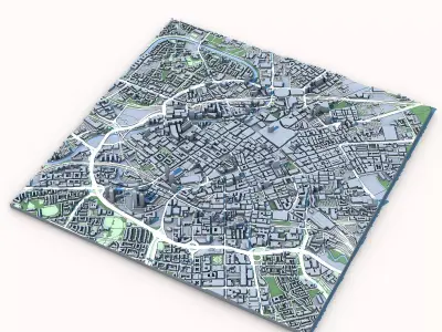 Part of Manchester City England 3D model