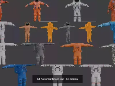 51 Astronaut Space Suit 3D Model Pack