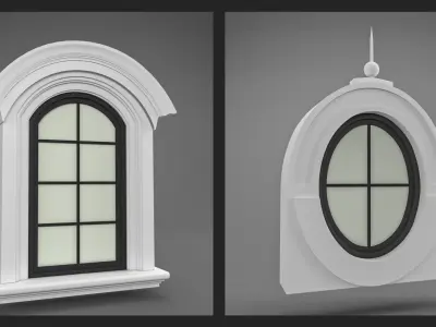 Classic Windows Set Low-poly 3D model