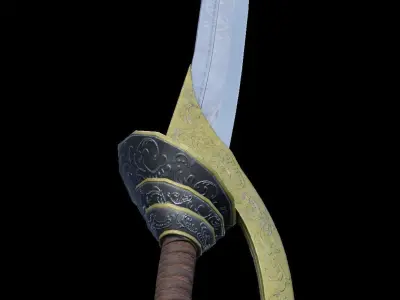 low poly sword of sultan Low-poly 3D model