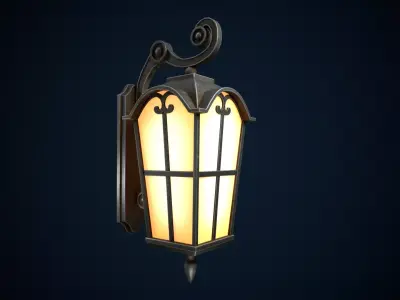 Stylized street light Low-poly 3D model