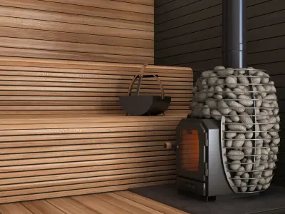 Sauna and Accessories 3D model