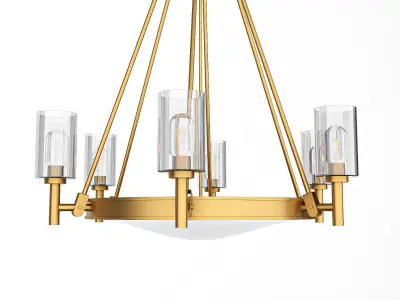 Collier-6-light-chandelier-in-heritage-brass-with-clear-glass... 3D model