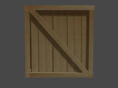 Wooden boxes Low-poly 3D model