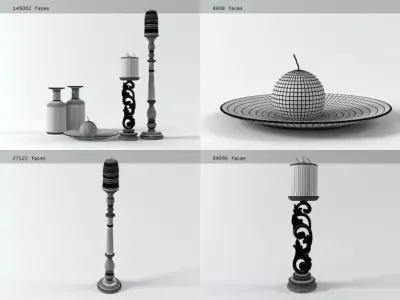 Candle set 02 3D model