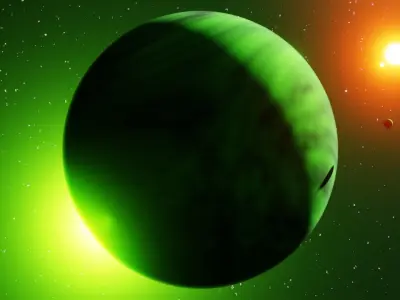 Procedural Dark Planet - Stylized Sci Fi Space World 3D model